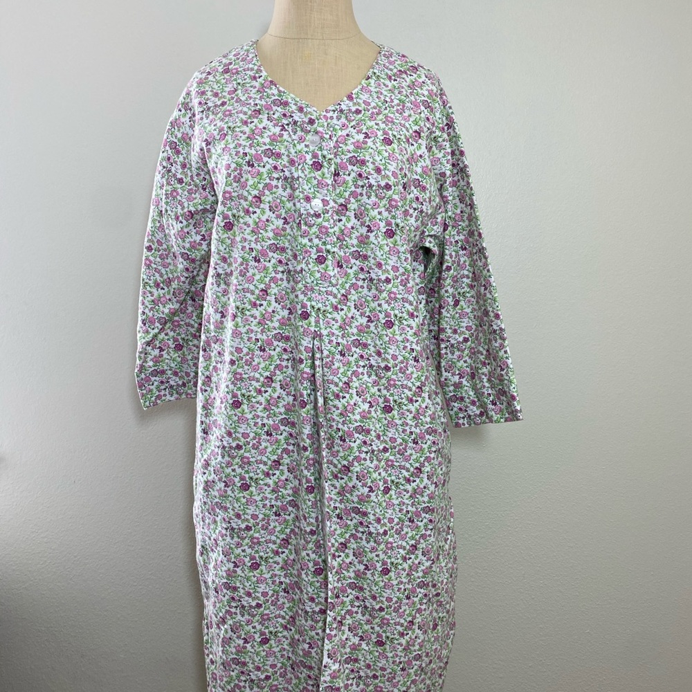 Vermont Country Store M Floral Flannel Nightgown